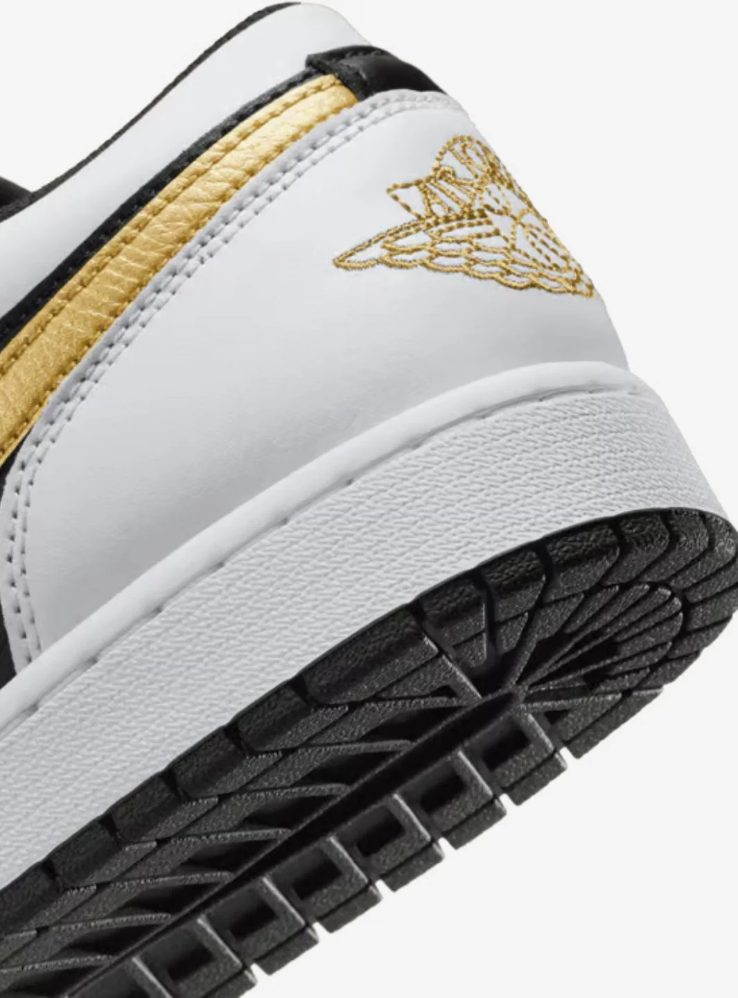 Air Jordan 1 Low White Black Metallic Gold Swoosh - Image 5