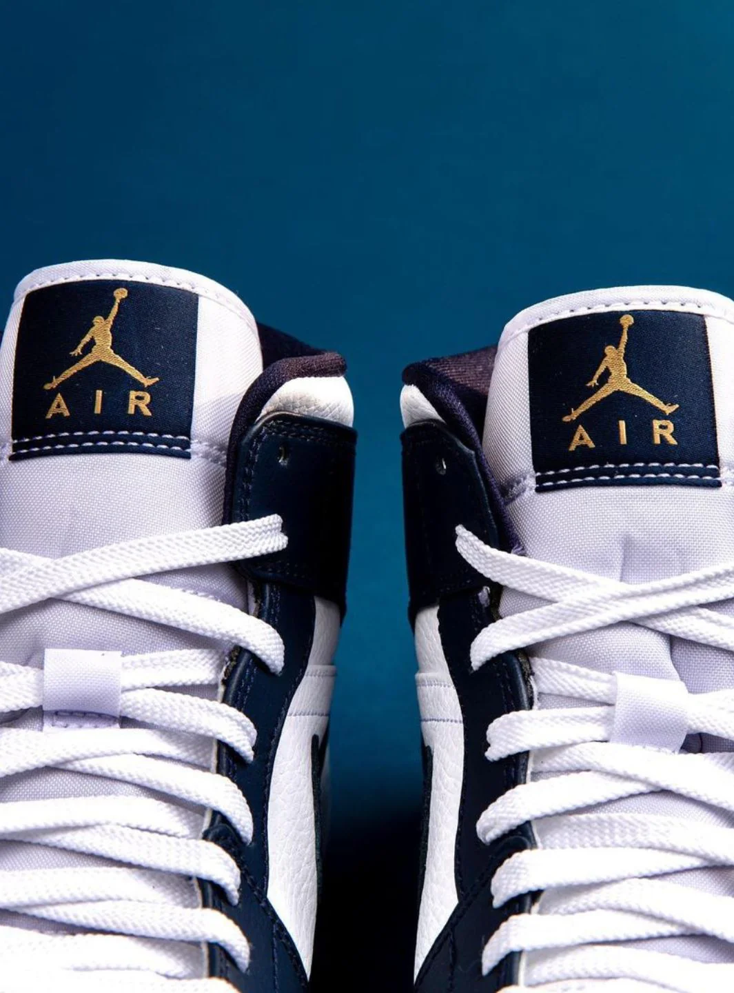 Air Jordan 1 Mid White Metallic Gold Obsidian - Image 7