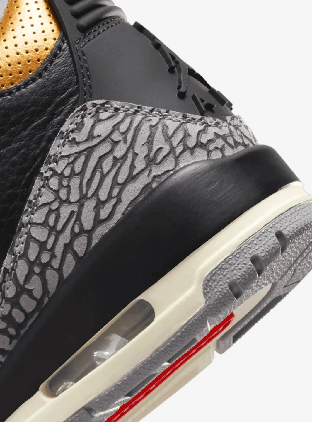 Air Jordan 3 Retro Black Cement Gold - Image 4