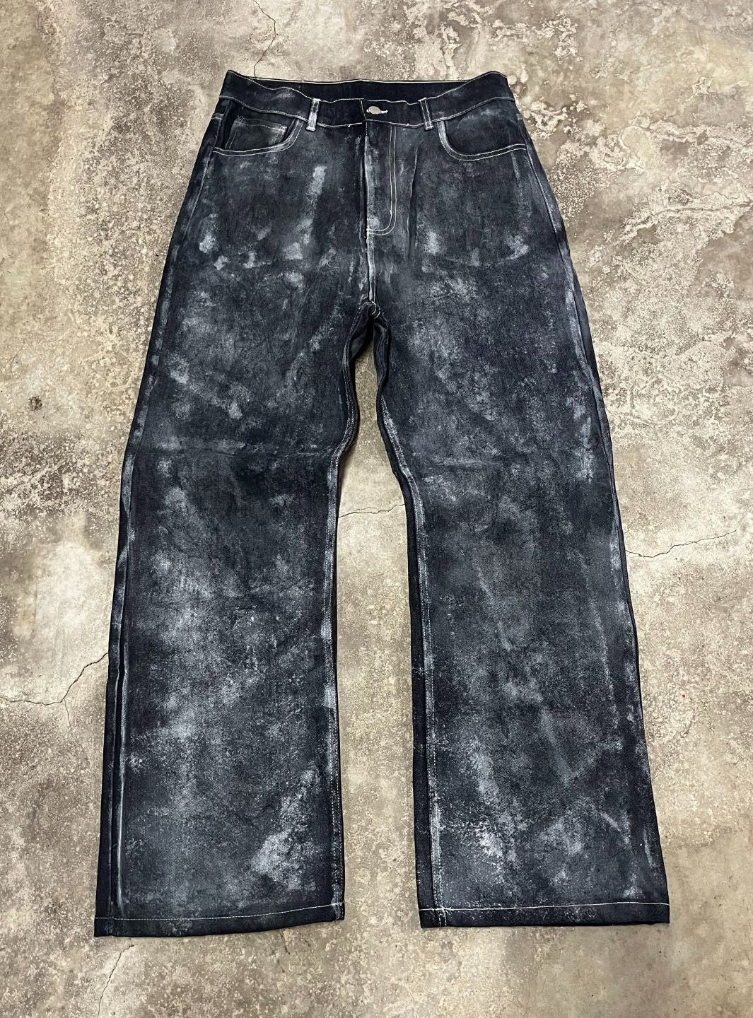 Artexplora House Painter Custom Raw Denim Bootcut Jeans - Image 5