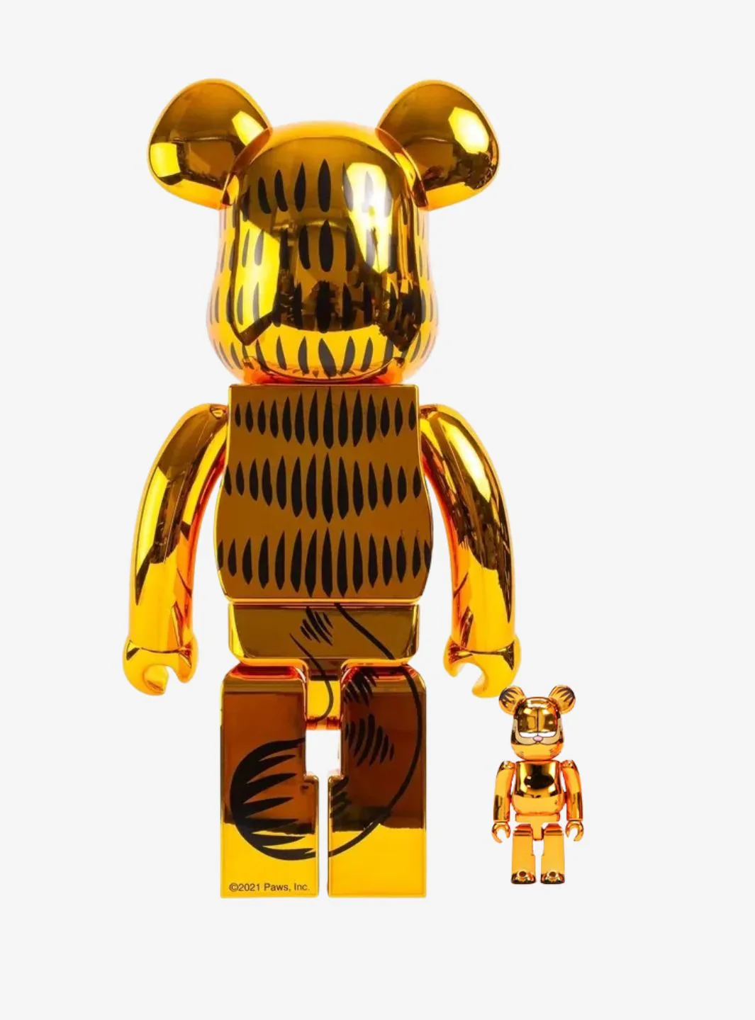 Bearbrick Garfield 100% & 400% Set Gold Chrome Ver. - Image 2