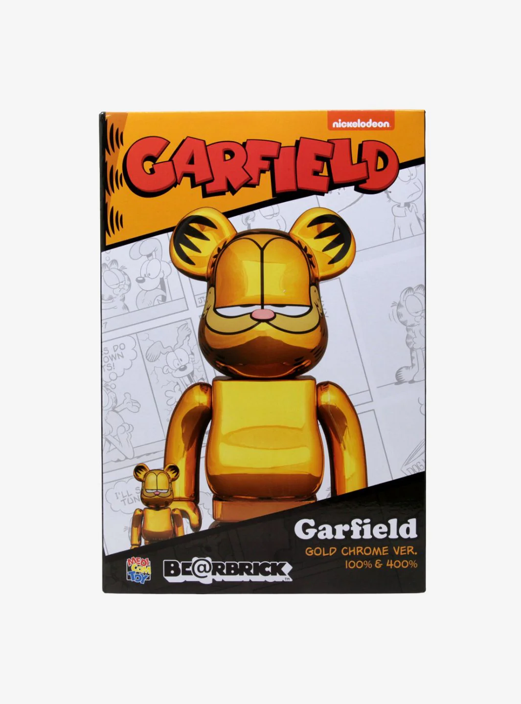 Bearbrick Garfield 100% & 400% Set Gold Chrome Ver. - Image 5