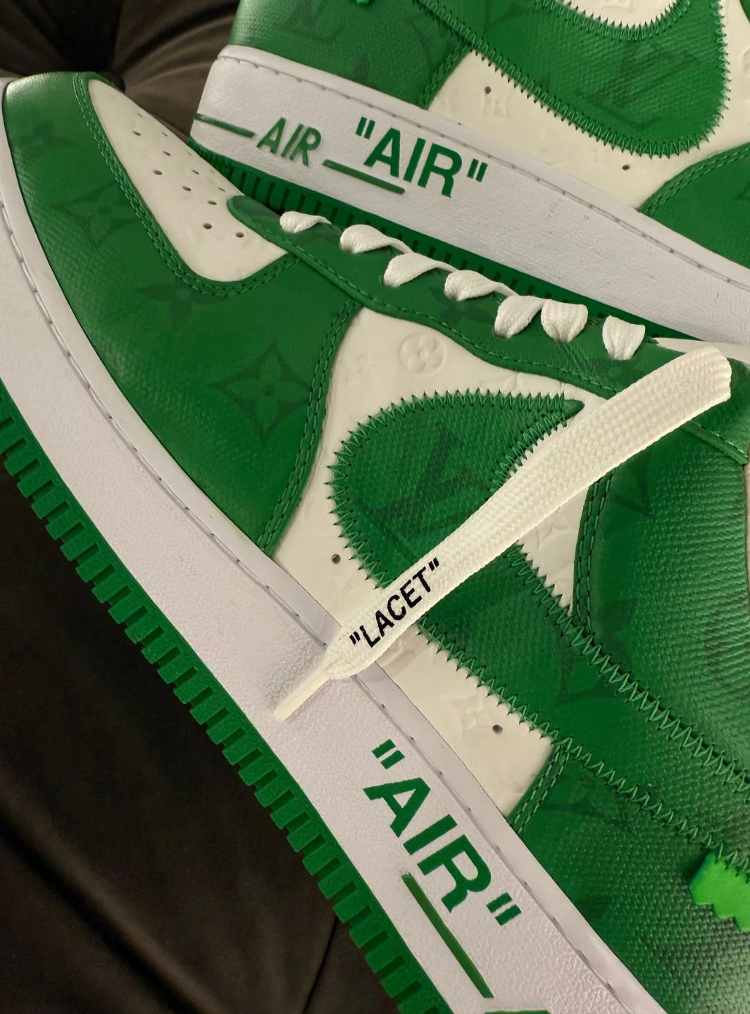 Louis Vuitton Nike Air Force 1 Low By Virgil Abloh White Green - Usato 9.9/10 - Image 14
