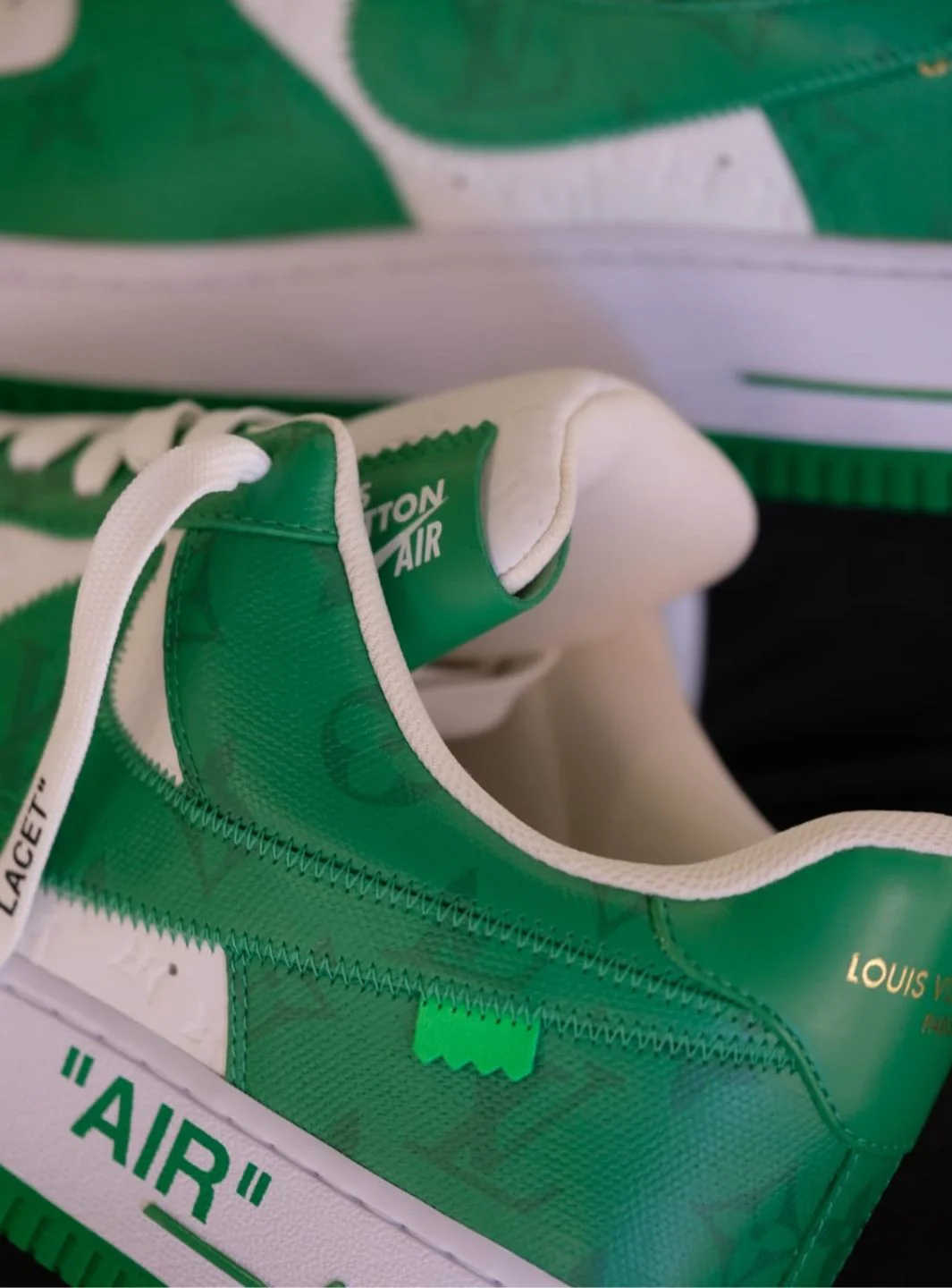 Louis Vuitton Nike Air Force 1 Low By Virgil Abloh White Green - Usato 9.9/10 - Image 31