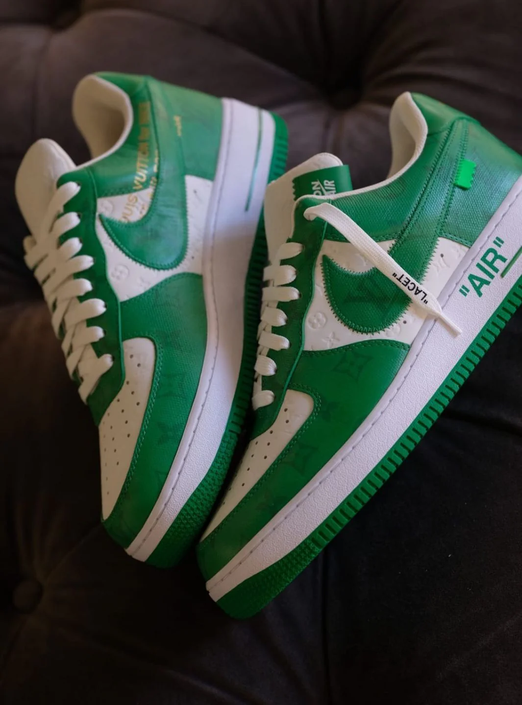 Louis Vuitton Nike Air Force 1 Low By Virgil Abloh White Green - Usato 9.9/10 - Image 34
