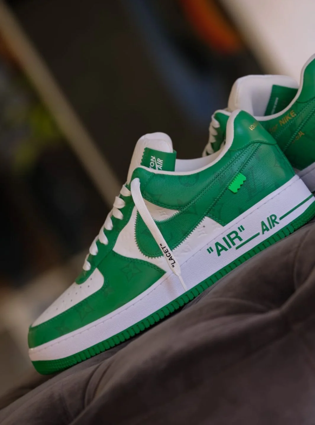 Louis Vuitton Nike Air Force 1 Low By Virgil Abloh White Green - Usato 9.9/10 - Image 37