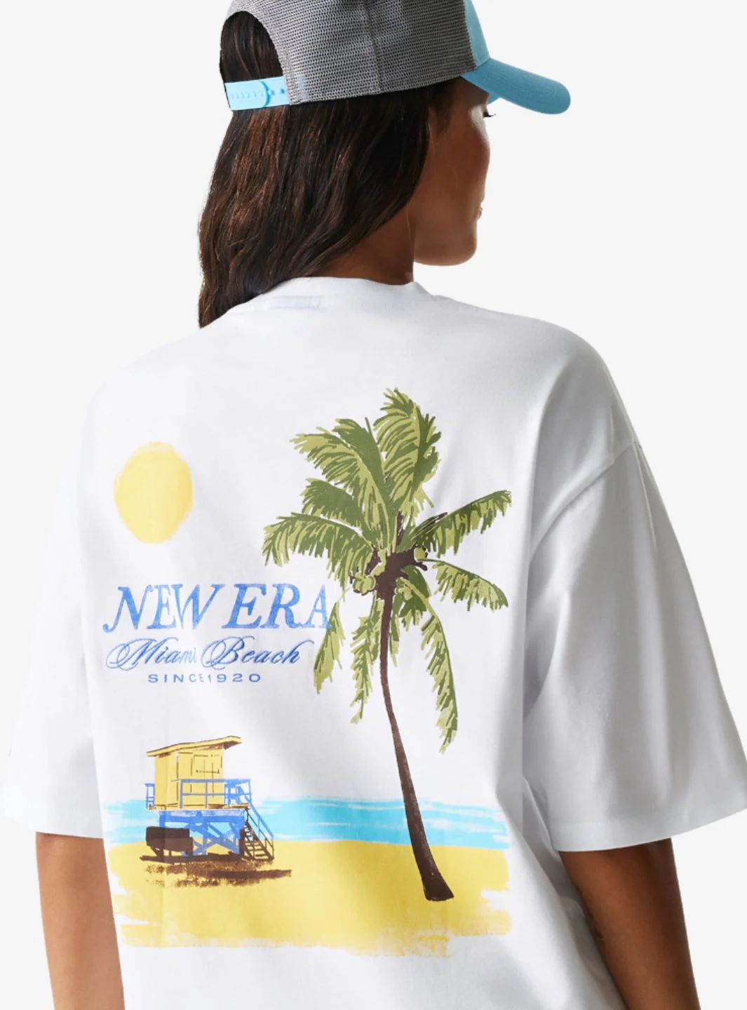 New Era Vacation Graphic Oversized T-Shirt White - Image 6