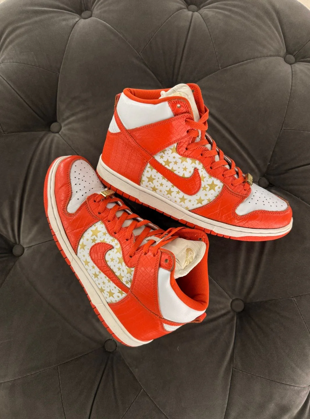 Nike Dunk High Pro SB Supreme Orange Stars - Usato 9/10 - Image 2