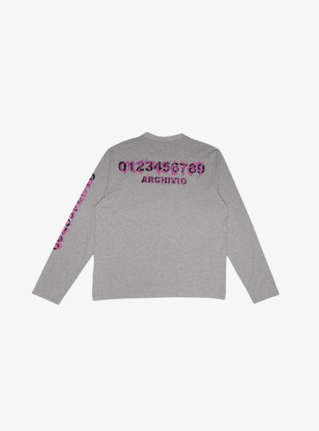 Numeri Archivio Longsleeve Grey Melange Fuchsia - Image 2