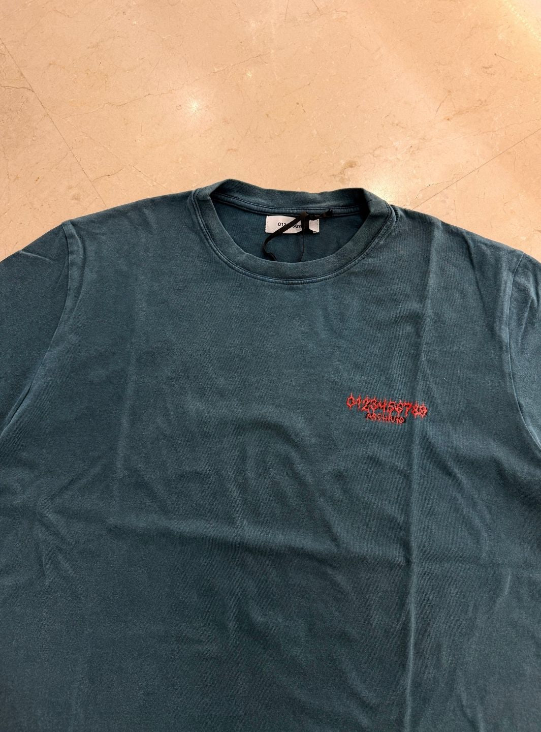 Numeri Archivio T-Shirt Deep Teal Green Red - Image 6