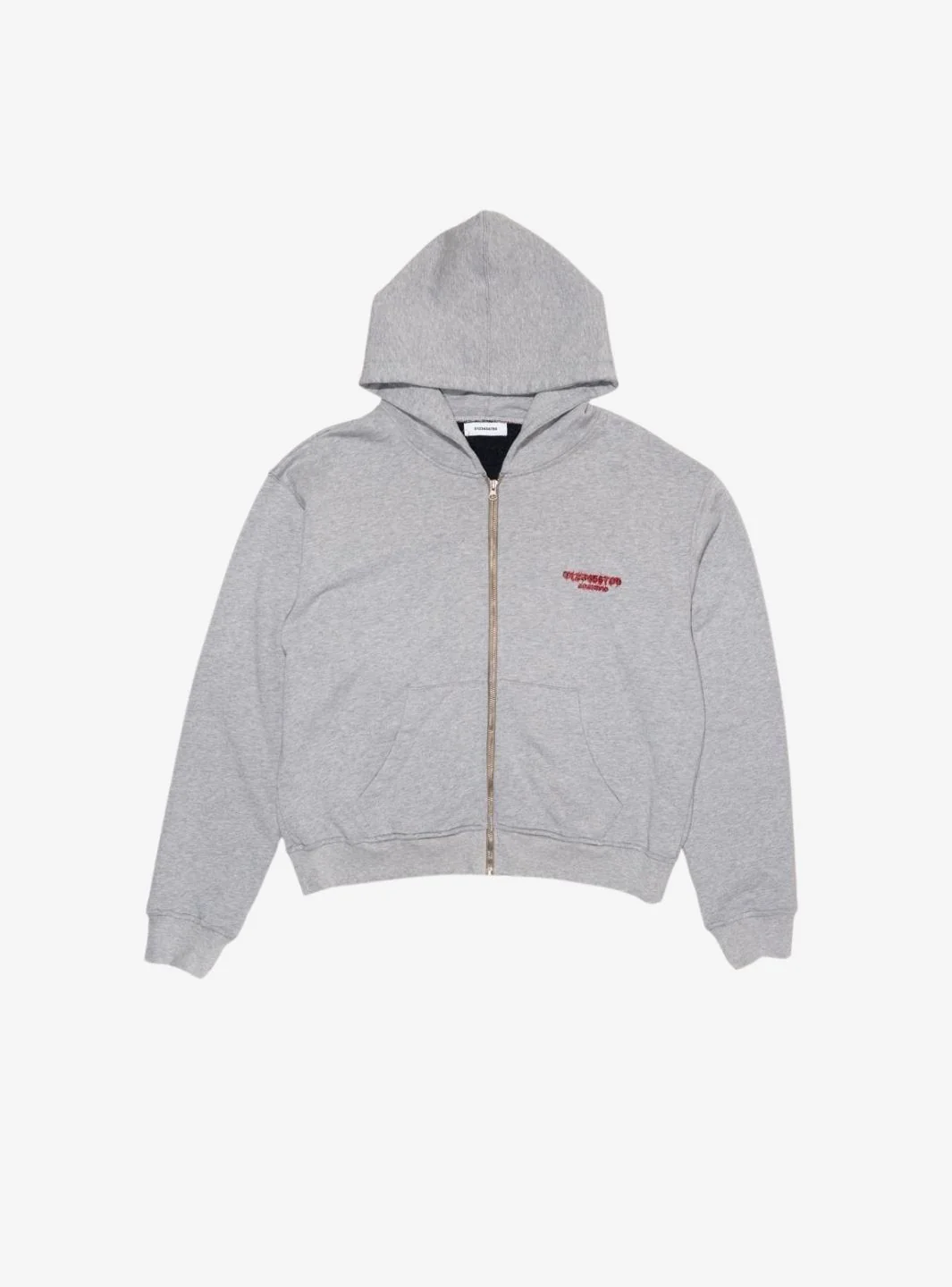 Numeri Archivio Zip Up Hooded Sweatshirt Grey Melange Red