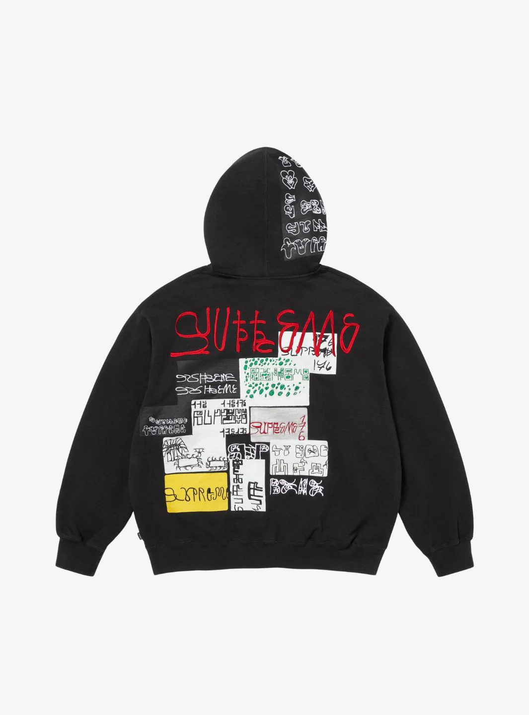 Supreme 176 Zip Up Hooded Sweatshirt Black - Image 2