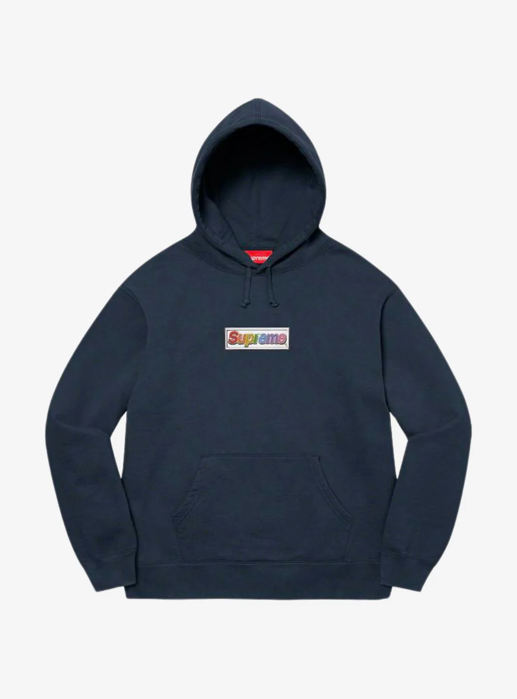 Supreme Bling Box Logo Hooded Sweatshirt Navy