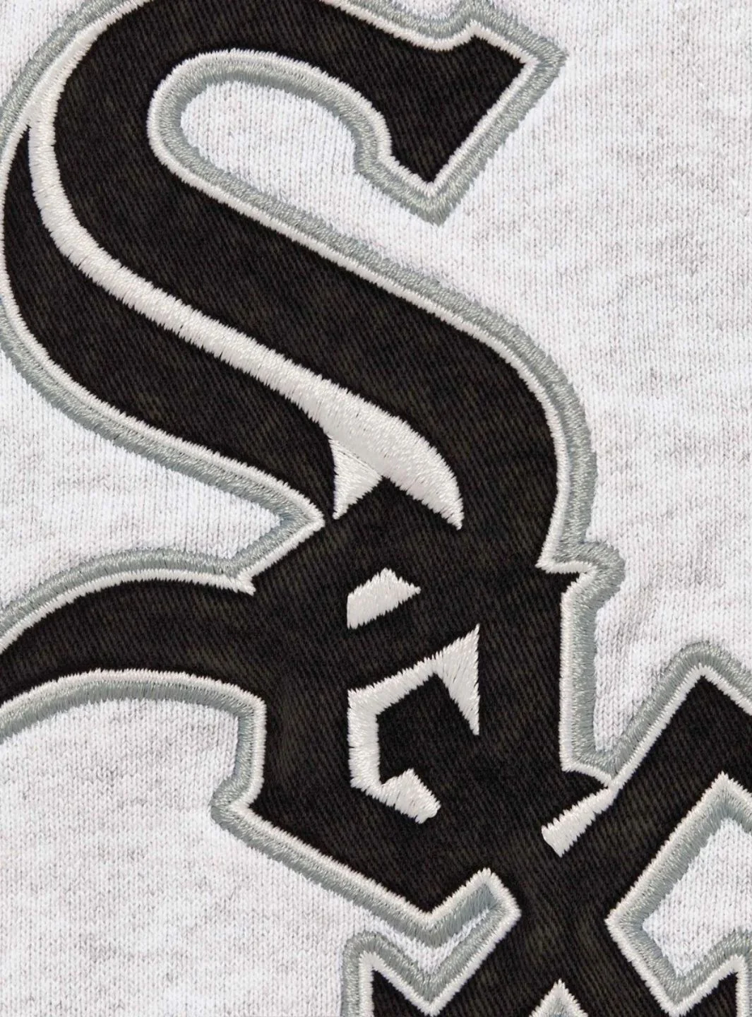Supreme Chicago White Sox Zip Up Hooded Sweatshirt Grey - Image 4