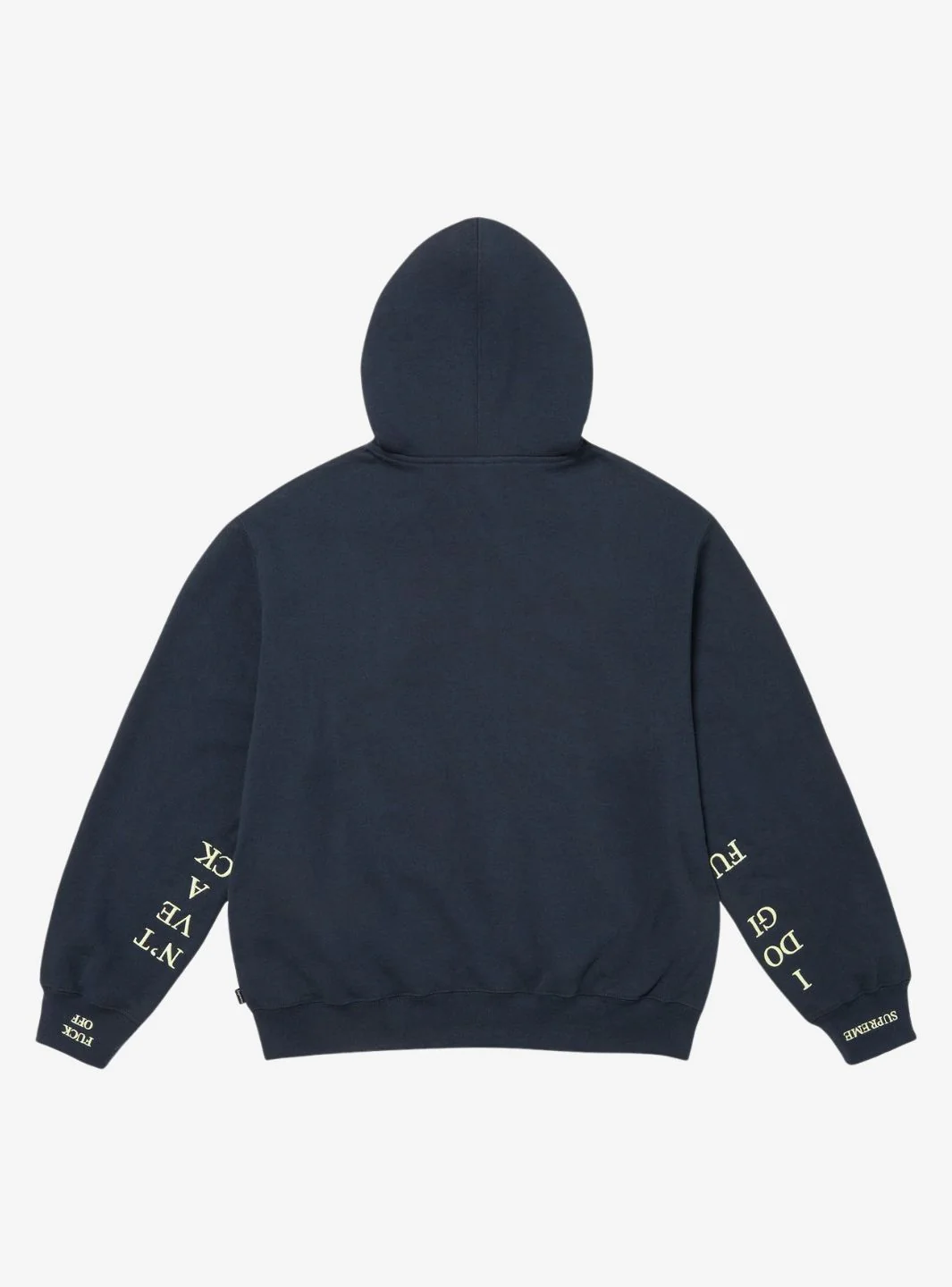 Supreme IDGAF Zip Up Hooded Sweatshirt Navy - Image 2