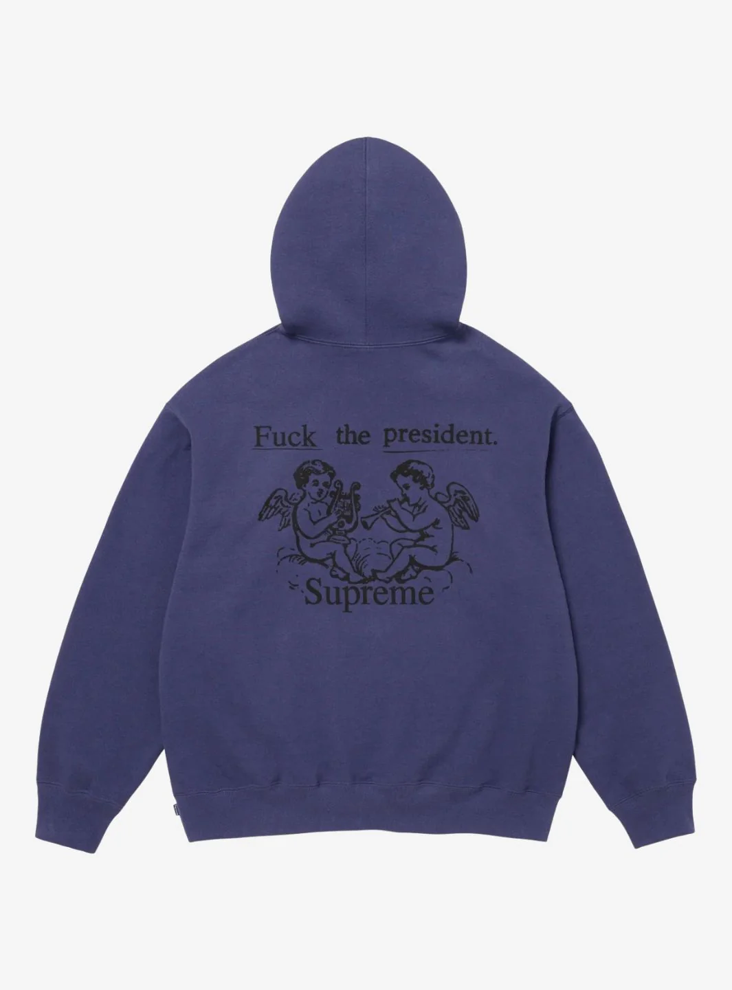 Supreme President Hooded Sweatshirt Washed Navy - Image 2