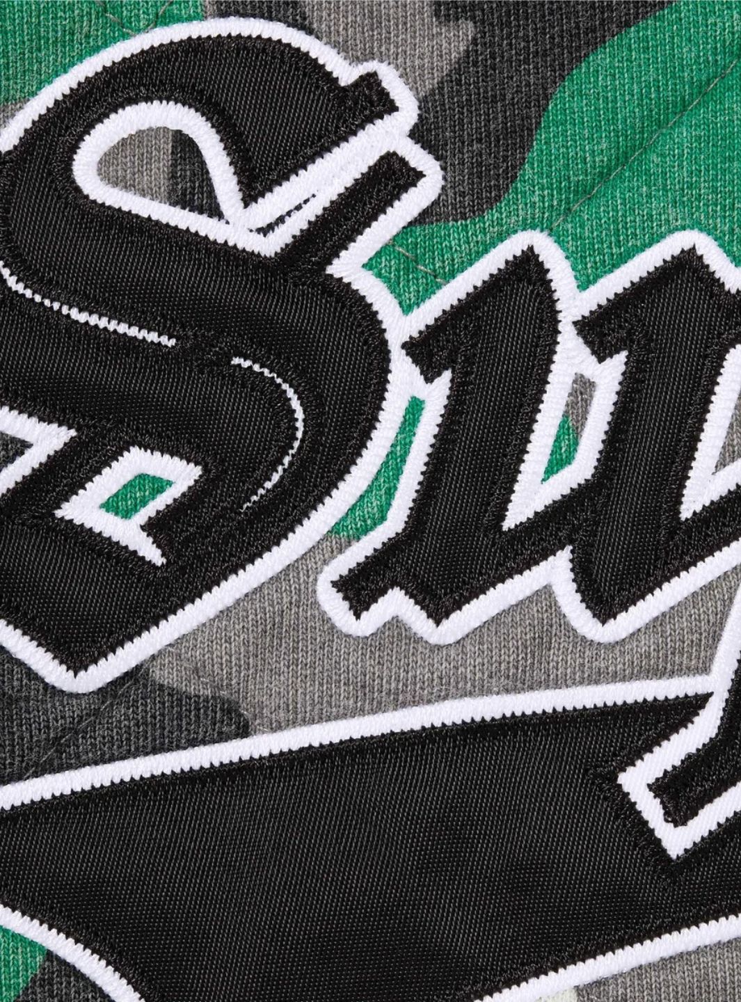 Supreme Quilted Zip Up Hooded Sweatshirt Green Camo - Image 2