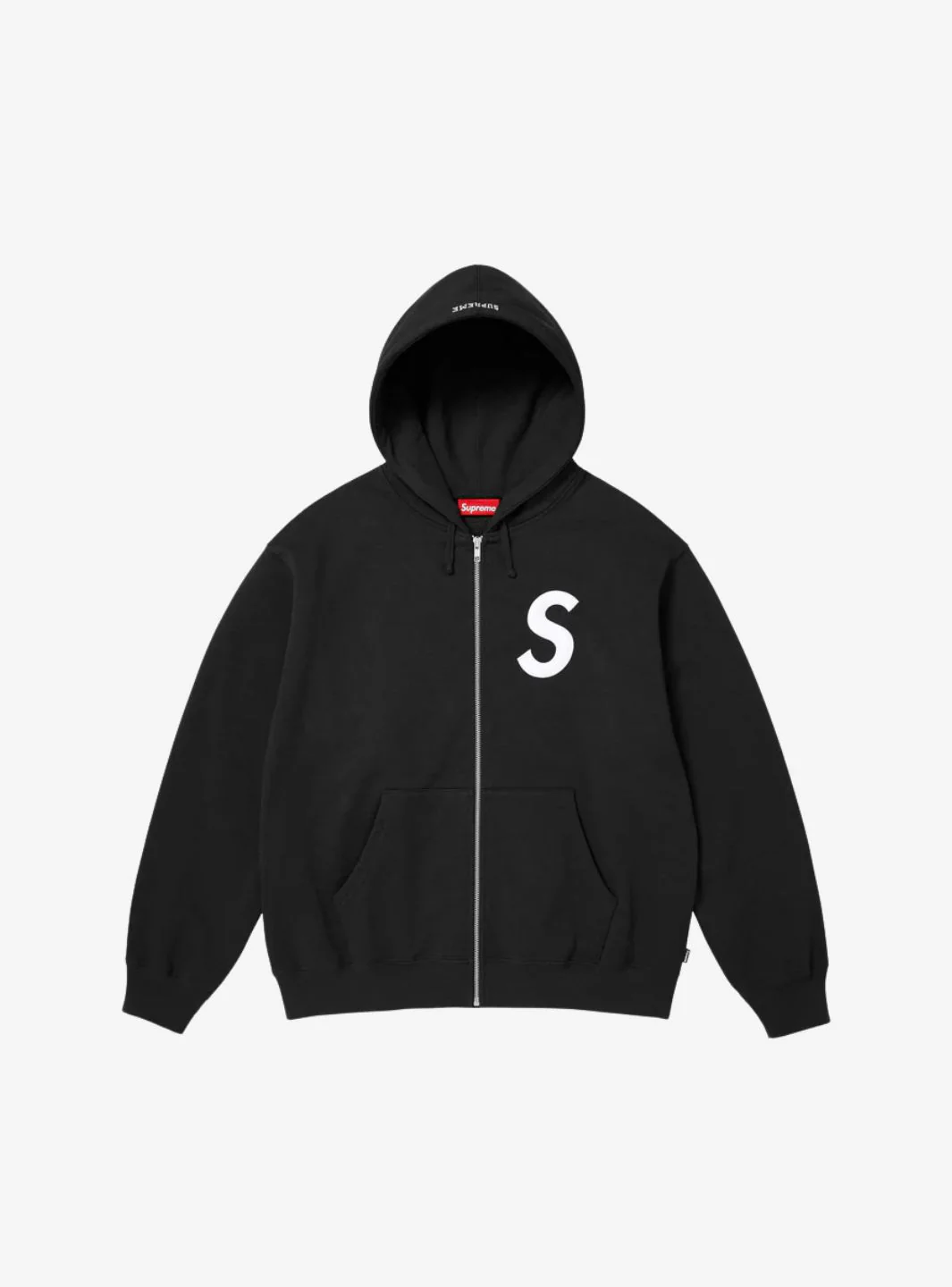 Supreme S Logo Zip Up Hooded Sweatshirt Black (FW25)