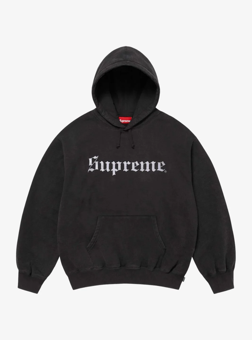 Supreme Washed Old English Hooded Sweatshirt Black