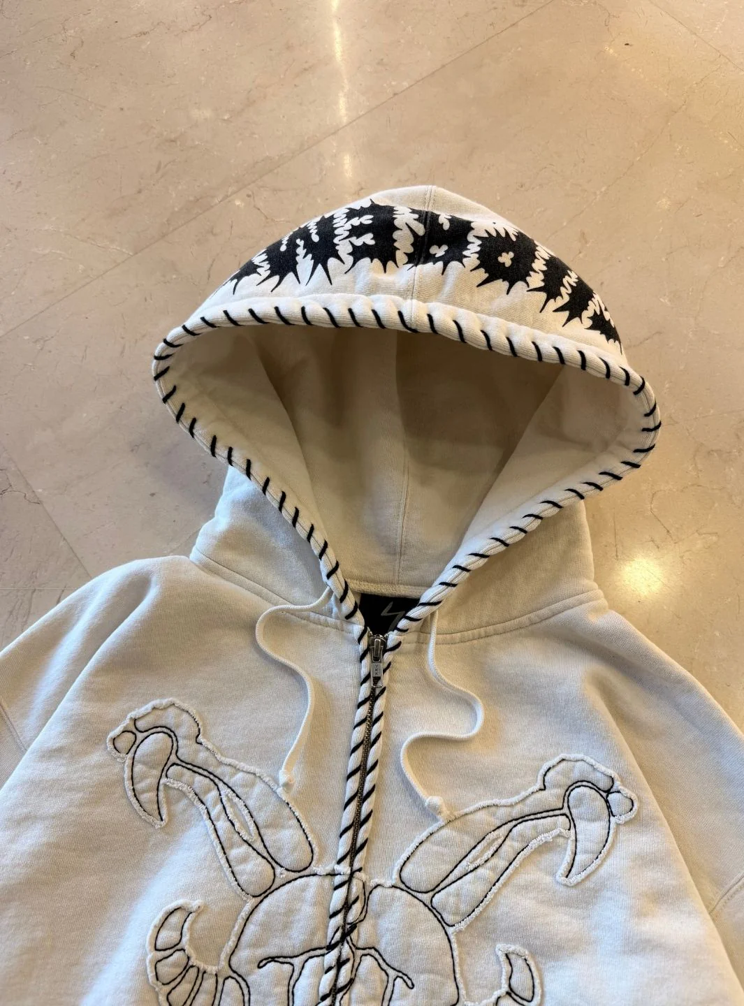 Supreme Y's by Yohji Yamamoto Zip Up Hooded Sweatshirt Natural - Image 7