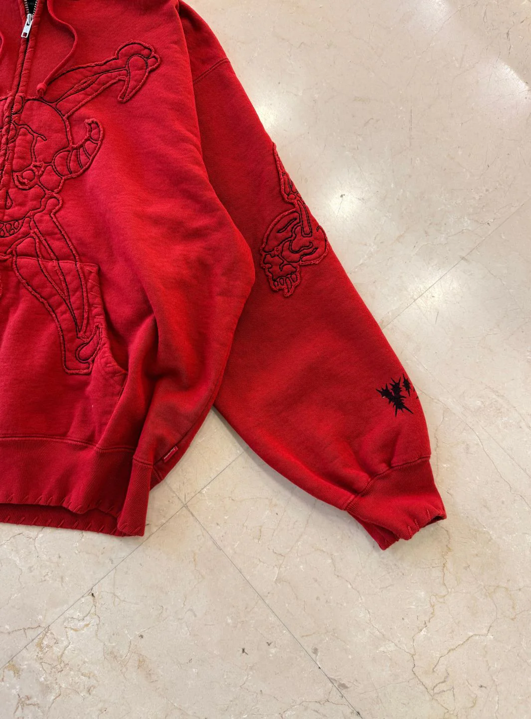 Supreme Y's by Yohji Yamamoto Zip Up Hooded Sweatshirt Red - Image 5