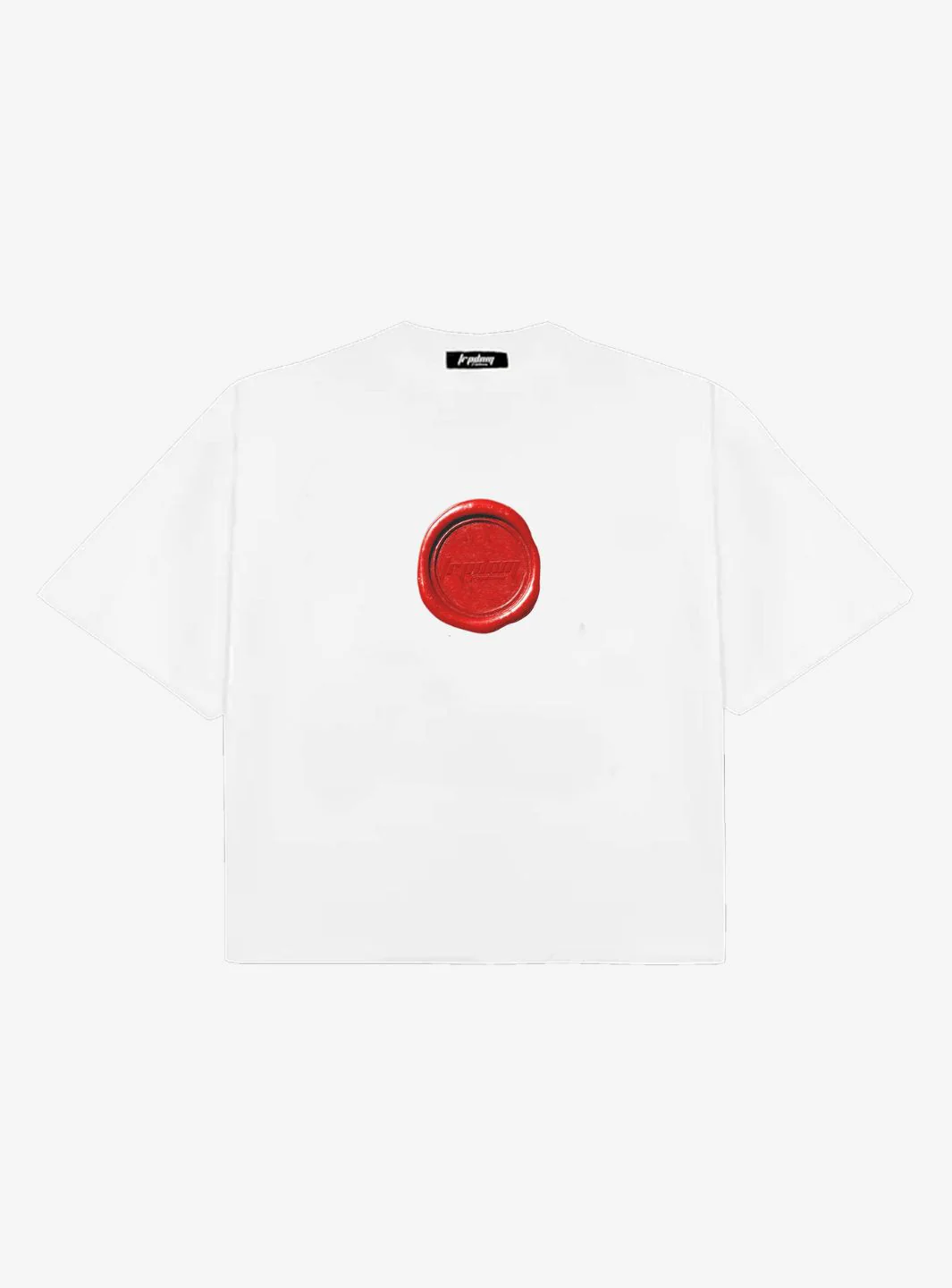 Trap Denim Red Letter Seal White T-Shirt