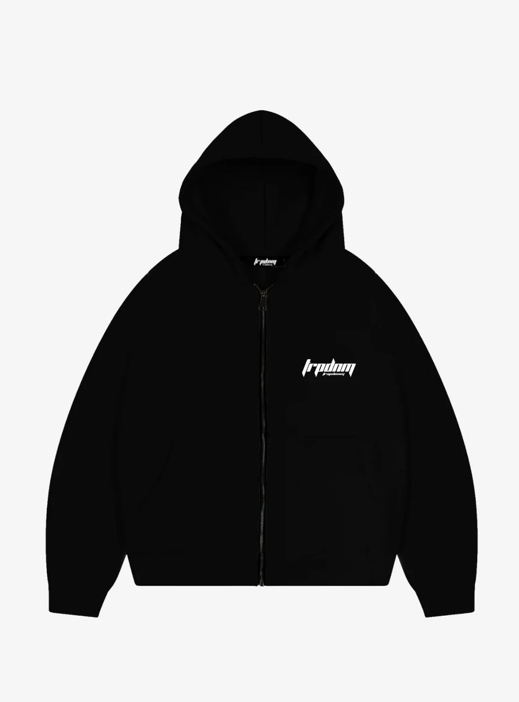 Trap Denim Zip-Up Perfect Hoodie Black